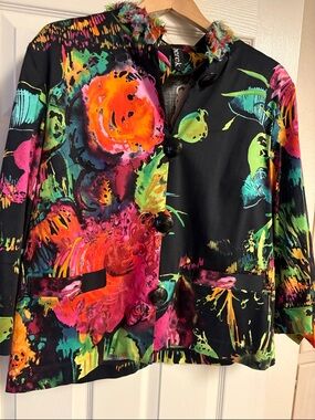 Berek Vibrant Floral Black Jacket Medium